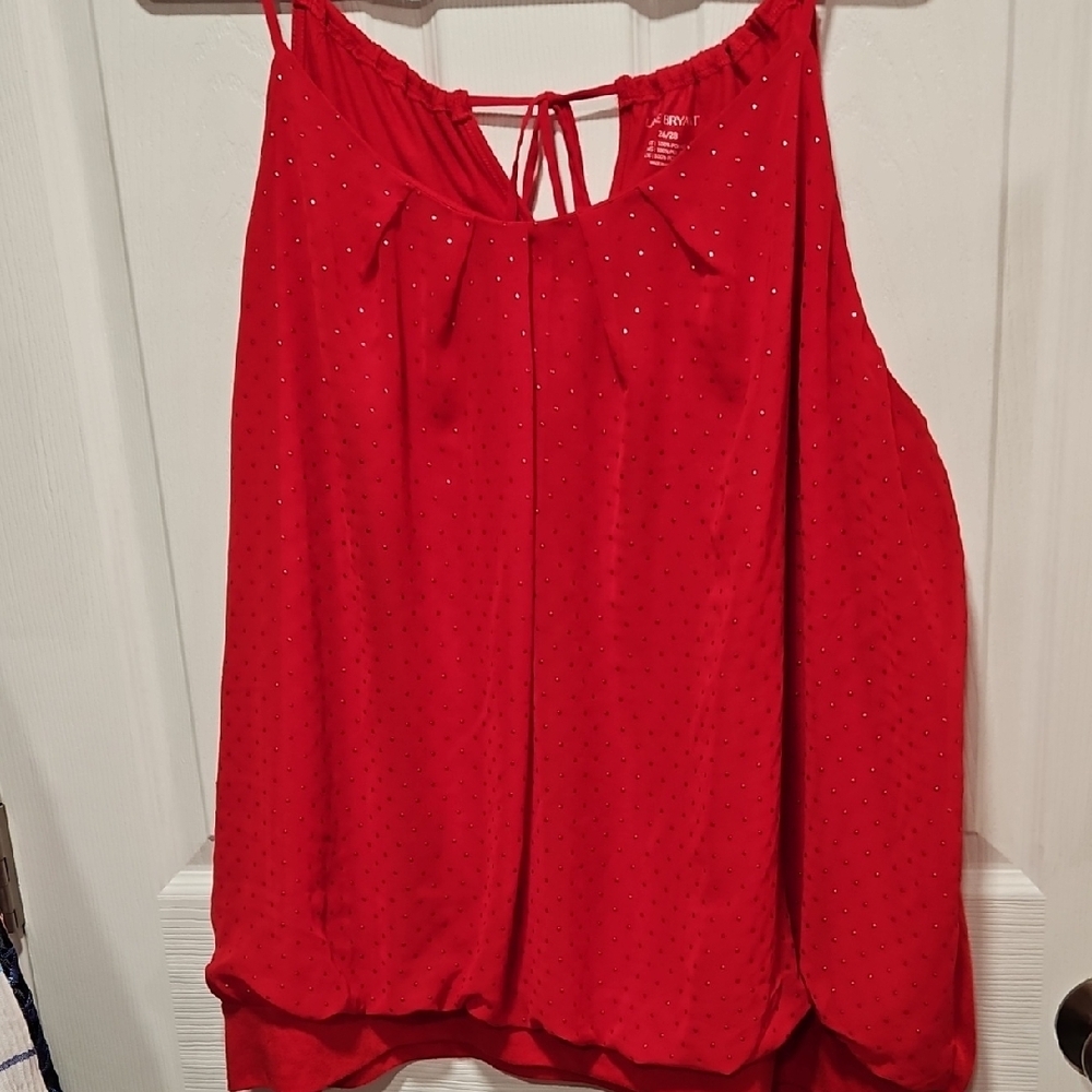 Lane Bryant Red Embellished Blouse